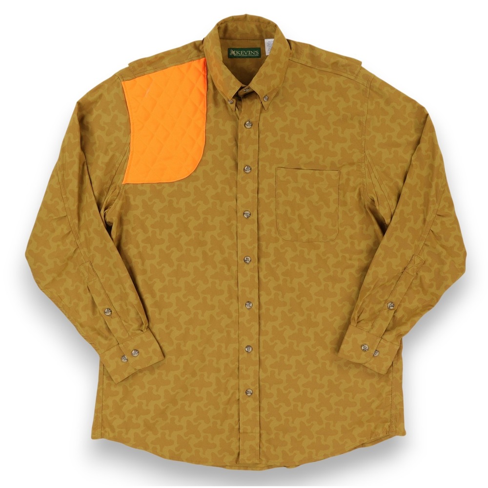 Kevins Plantation Shooting Shirt Mens Medium Camouflage Shoulder Patch Hunting